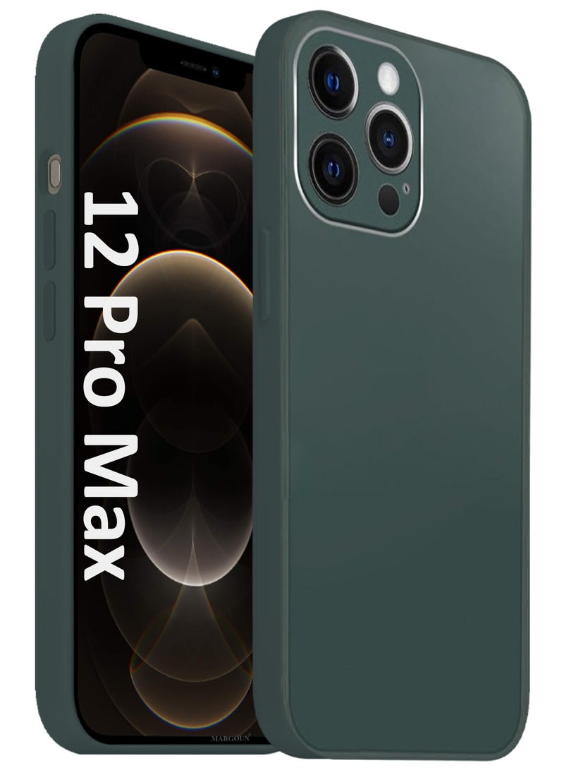 CATANES HiCool Glossy Hard TPU Case for iPhone 12 Pro Max - Full Coverage , Anti Finger Print , Anti Yellowing , Shockproof Slim Fit Design- Green - Image 1